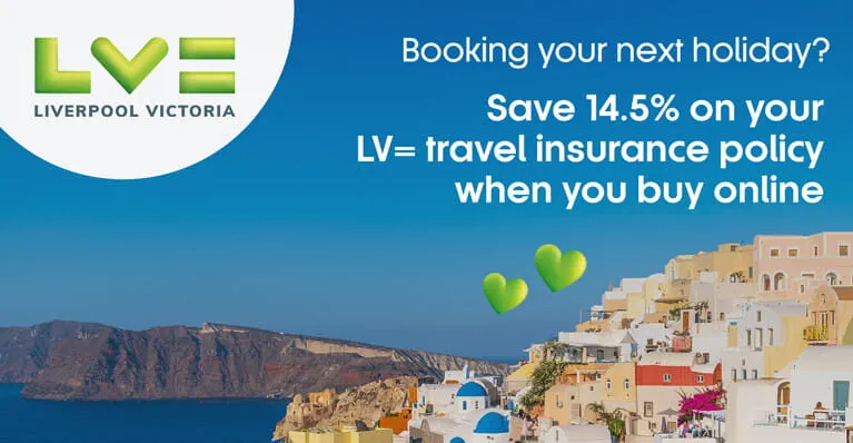 Save 14% off your LV= Travel Insurance policy